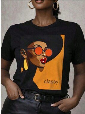Classy Graphic Tee – Chic Statement Portrait Top